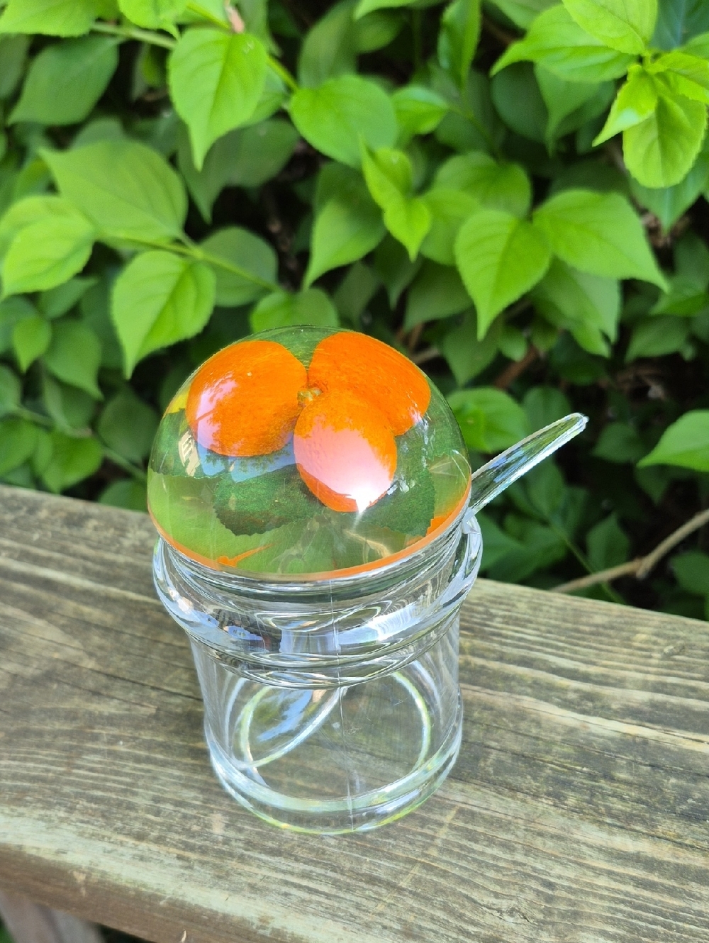 Vintage Lucite Honey Pot, Jam Or Sugar Jar
